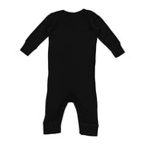 4412 Rabbit Skins Infant Long Legged Baby Rib Bodysuit Black