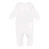 4412 Rabbit Skins Infant Long Legged Baby Rib Bodysuit White