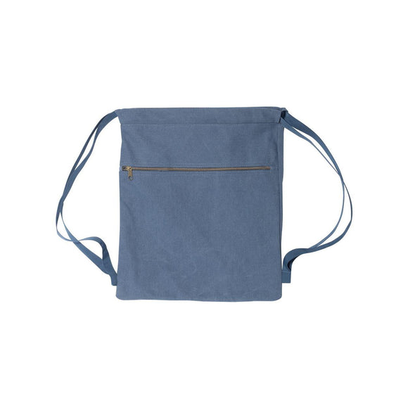 8877 Liberty Bags Pigment-Dyed Canvas Drawstring Bag Blue Jean