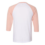 3200 BELLA + CANVAS Three-Quarter Sleeve Baseball Tee White/ Heather Peach