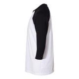 3200Y BELLA + CANVAS Youth Three-Quarter Sleeve Baseball Tee White/ Black