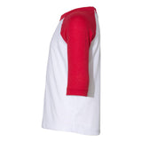 3200T BELLA + CANVAS Toddler Three-Quarter Sleeve Baseball Tee White/ Red