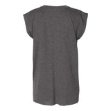 8804 BELLA + CANVAS Women’s Flowy Rolled Cuffs Muscle Tee Dark Grey Heather