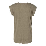 8804 BELLA + CANVAS Women’s Flowy Rolled Cuffs Muscle Tee Heather Olive