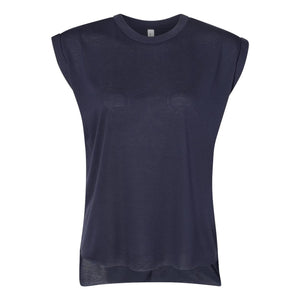 8804 BELLA + CANVAS Women’s Flowy Rolled Cuffs Muscle Tee Midnight