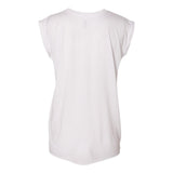 8804 BELLA + CANVAS Women’s Flowy Rolled Cuffs Muscle Tee White