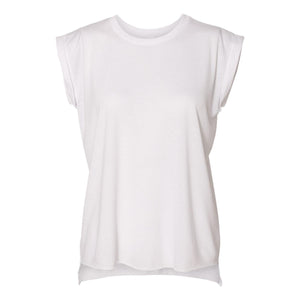 8804 BELLA + CANVAS Women’s Flowy Rolled Cuffs Muscle Tee White