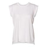 8804 BELLA + CANVAS Women’s Flowy Rolled Cuffs Muscle Tee White