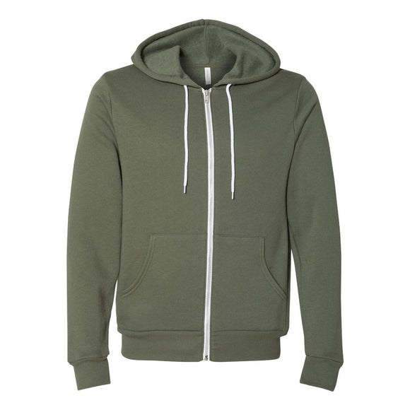 3739 BELLA + CANVAS Sponge Fleece Full-Zip Hoodie Military Green