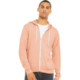 3739 BELLA + CANVAS Sponge Fleece Full-Zip Hoodie Peach