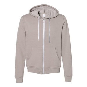 3739 BELLA + CANVAS Sponge Fleece Full-Zip Hoodie Heather Stone