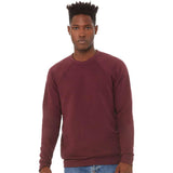 3901 BELLA + CANVAS Sponge Fleece Raglan Crewneck Sweatshirt Maroon