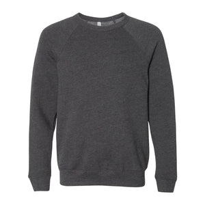 3901 BELLA + CANVAS Sponge Fleece Raglan Crewneck Sweatshirt Dark Grey Heather