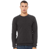 3901 BELLA + CANVAS Sponge Fleece Raglan Crewneck Sweatshirt Dark Grey Heather