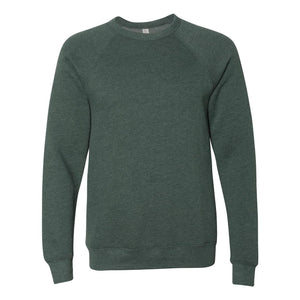 3901 BELLA + CANVAS Sponge Fleece Raglan Crewneck Sweatshirt Heather Forest