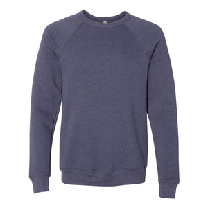 3901 BELLA + CANVAS Sponge Fleece Raglan Crewneck Sweatshirt Heather Navy