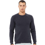 3901 BELLA + CANVAS Sponge Fleece Raglan Crewneck Sweatshirt Heather Navy