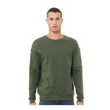 3945 BELLA + CANVAS Sponge Fleece Drop Shoulder Crewneck Sweatshirt Military Green