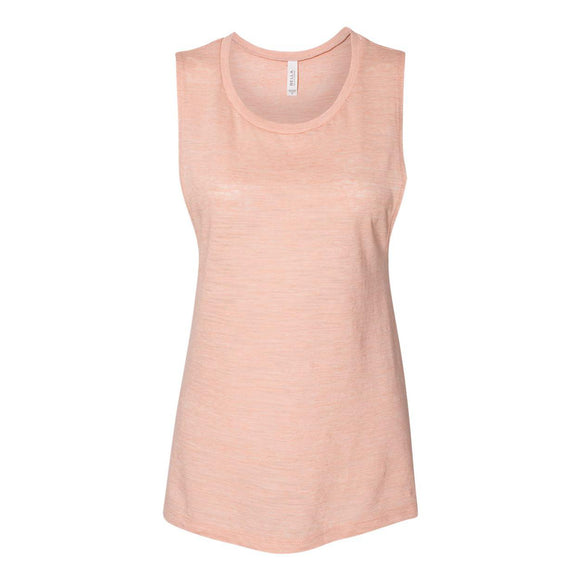 8803 BELLA + CANVAS Women's Flowy Scoop Muscle Tank Peach Slub