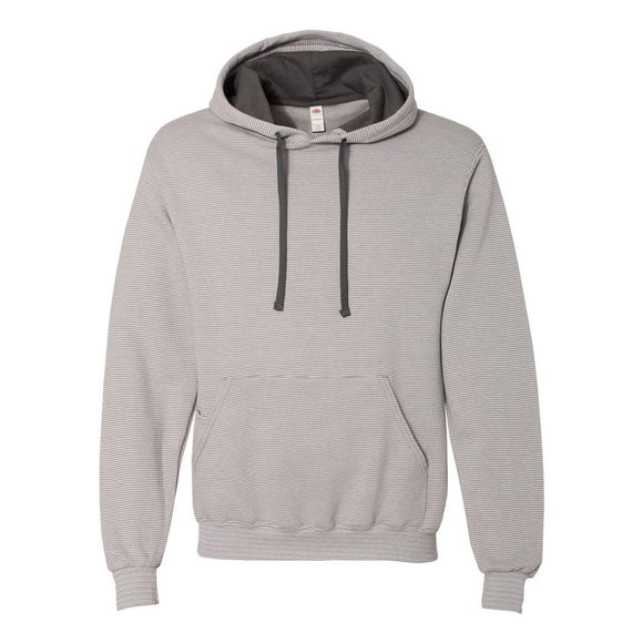 SF77R Fruit of the Loom Sofspun® Microstripe Hooded Sweatshirt Grey Stripe