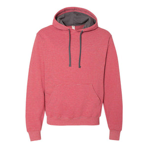 SF77R Fruit of the Loom Sofspun® Microstripe Hooded Sweatshirt Fire Brick Stripe