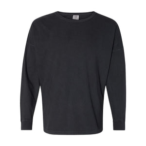 6054 Comfort Colors Garment-Dyed Drop-Shoulder Long Sleeve T-Shirt Black