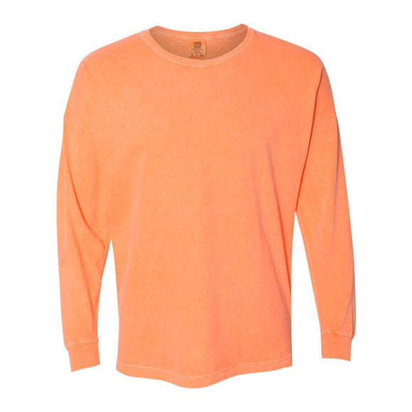 6054 Comfort Colors Garment-Dyed Drop-Shoulder Long Sleeve T-Shirt Melon