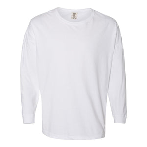 6054 Comfort Colors Garment-Dyed Drop-Shoulder Long Sleeve T-Shirt White