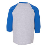 5700B Gildan Heavy Cotton™ Youth Raglan Three-Quarter Sleeve T-Shirt Sport Grey/ Royal