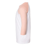 3200Y BELLA + CANVAS Youth Three-Quarter Sleeve Baseball Tee White/ Heather Peach