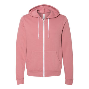 3739 BELLA + CANVAS Sponge Fleece Full-Zip Hoodie Mauve