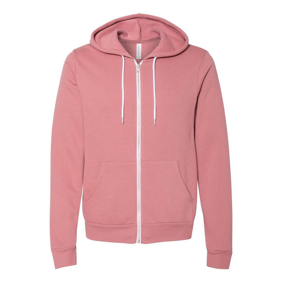 3739 BELLA + CANVAS Sponge Fleece Full-Zip Hoodie Mauve