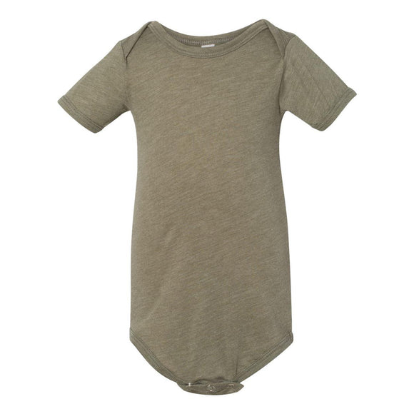 134B BELLA + CANVAS Infant Triblend Short Sleeve One Piece Olive Triblend