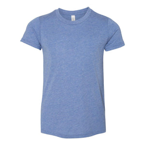 3413Y BELLA + CANVAS Youth Triblend Tee Blue Triblend