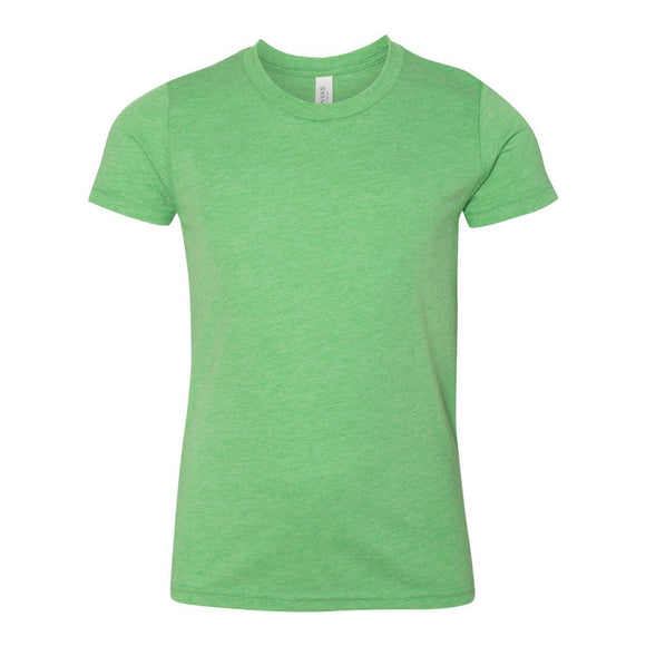 3413Y BELLA + CANVAS Youth Triblend Tee Green Triblend