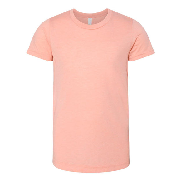 3413Y BELLA + CANVAS Youth Triblend Tee Peach Triblend