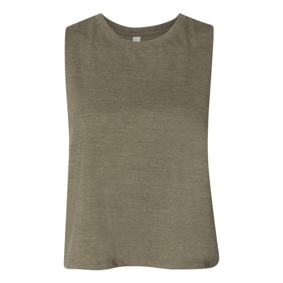 6682 BELLA + CANVAS Women's Racerback Crop Tank Heather Olive