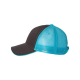 S102 Valucap Sandwich Trucker Cap Charcoal/ Neon Blue