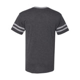 602MR JERZEES Triblend Varsity Ringer T-Shirt Black Heather/ Oxford