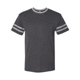 602MR JERZEES Triblend Varsity Ringer T-Shirt Black Heather/ Oxford