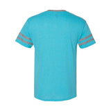 602MR JERZEES Triblend Varsity Ringer T-Shirt Caribbean Blue/ Oxford