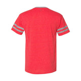 602MR JERZEES Triblend Varsity Ringer T-Shirt Fiery Red Heather/ Oxford