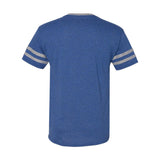 602MR JERZEES Triblend Varsity Ringer T-Shirt True Blue Heather/ Oxford