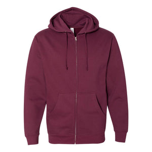 SS4500Z Independent Trading Co. Midweight Full-Zip Hooded Sweatshirt Maroon