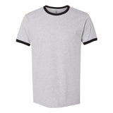 3604 Next Level Unisex Cotton Ringer T-Shirt Heather Grey/ Black