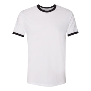 3604 Next Level Unisex Cotton Ringer T-Shirt White/ Black