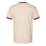 3604 Next Level Unisex Cotton Ringer T-Shirt Natural/ Maroon