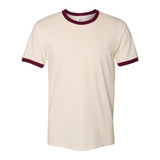 3604 Next Level Unisex Cotton Ringer T-Shirt Natural/ Maroon