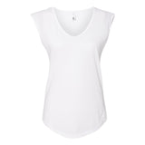 5040 Next Level Women's Festival Sleeveless Deep V-Neck T-Shirt White