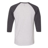 601RR JERZEES Triblend Three-Quarter Raglan Baseball T-Shirt White Heather/ Black Heather